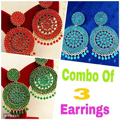 Combo Of 3 Chakari Jhumka Trending Jhumka Earrings For Girls And Women-thumb0