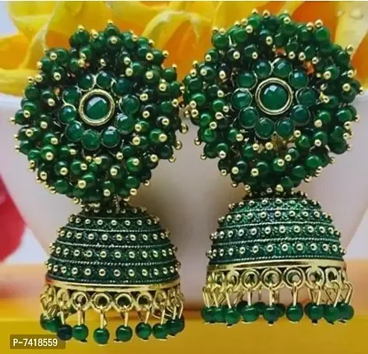 Traditional Party Wear Pearl Jhumka Earrings Studs For Girls And Women