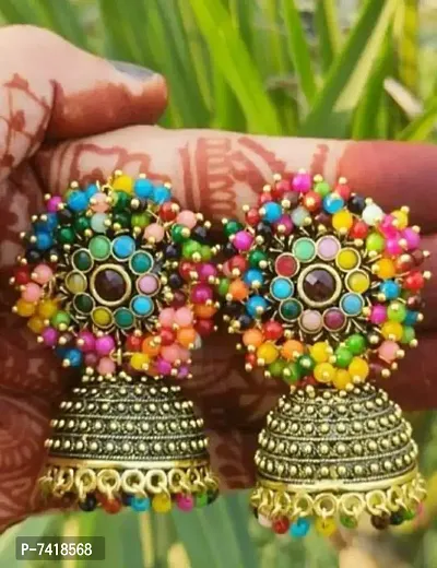 Traditional Party Wear Pearl Jhumka Earrings Studs For Girls And Women