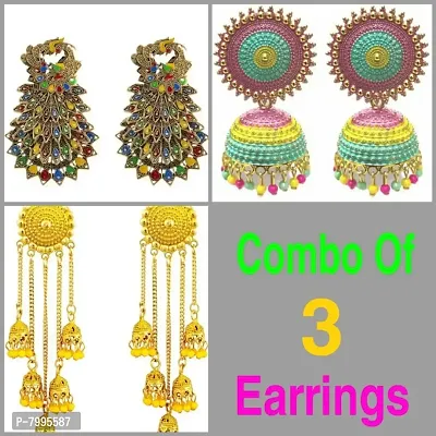 COMBO Of 3 Jhumki Earrings For Girls And Women