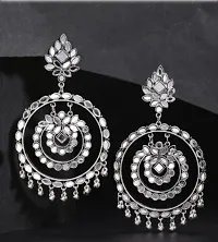 Trendy Oxidised Silver Earrings for Women Pack of 2-thumb1