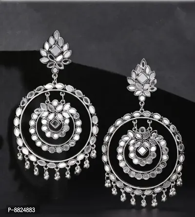 Trendy Oxidised Silver Earrings for Women Pack of 2-thumb2