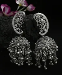 Trendy Oxidised Silver Earrings for Women Pack of 2-thumb3