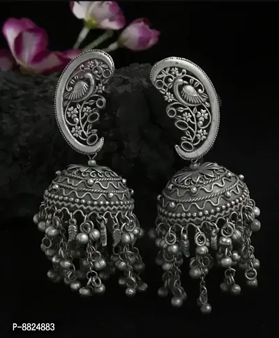 Trendy Oxidised Silver Earrings for Women Pack of 2-thumb4