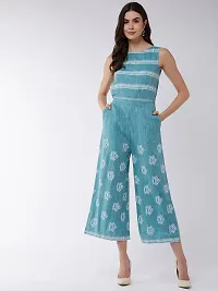 Stylish Blue Cotton Jumpsuit For Women-thumb4