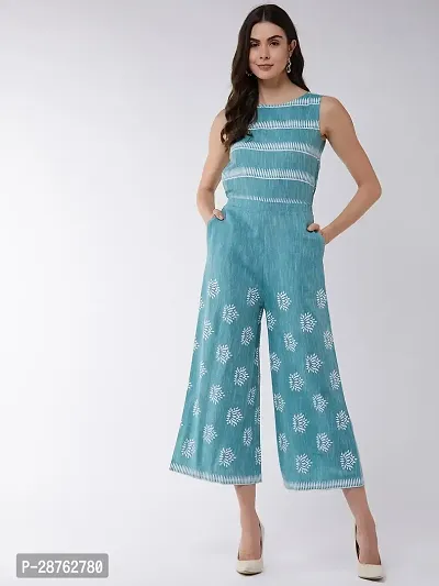 Stylish Blue Cotton Jumpsuit For Women-thumb5