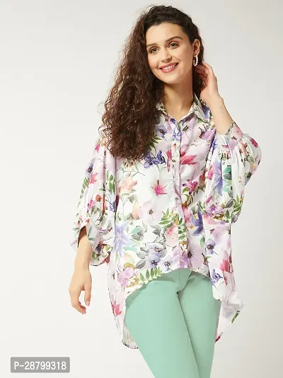 Stylish Multicoloured Polyester Printed Top For Women-thumb0