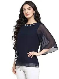 Pannkh Women's Embroidered Sheer Top-thumb1