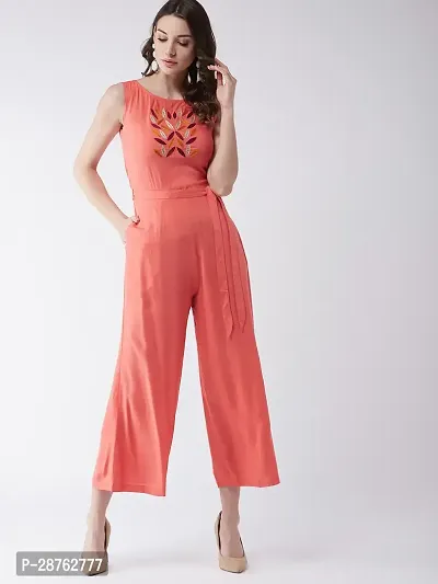 Stylish Orange Rayon Jumpsuit For Women-thumb0