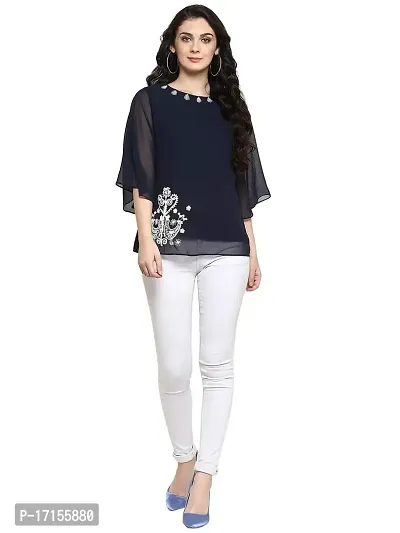 Pannkh Women's Embroidered Sheer Top