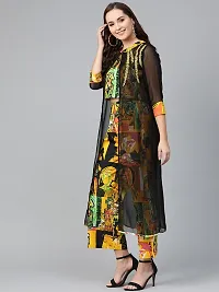 Contemporary Yellow Georgette Printed Co-Ords Sets For Women-thumb2