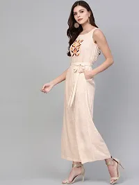 Stylish Beige Rayon Jumpsuit For Women-thumb1