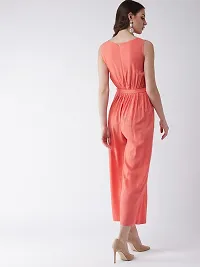 Stylish Orange Rayon Jumpsuit For Women-thumb2