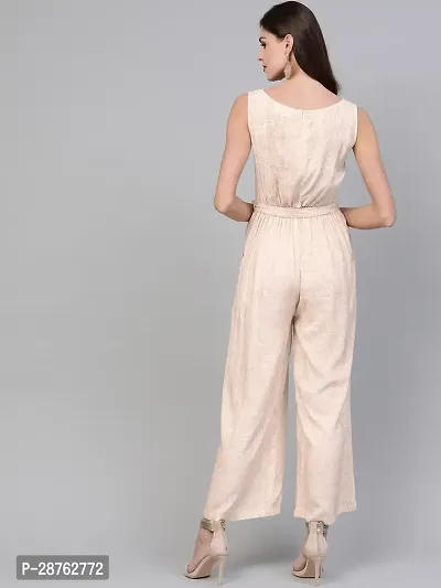 Stylish Beige Rayon Jumpsuit For Women-thumb3