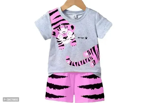 Fabulous Grey Cotton Printed Clothing Set For Kids-thumb0