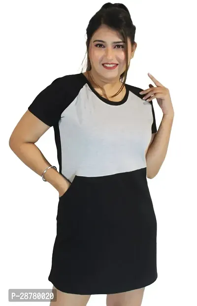 Trendy Raglan Sleeves Long Polo Tunic Top For Women