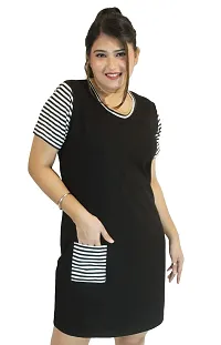 Classic Striped Pocket Long Tshirt for Womens-thumb2