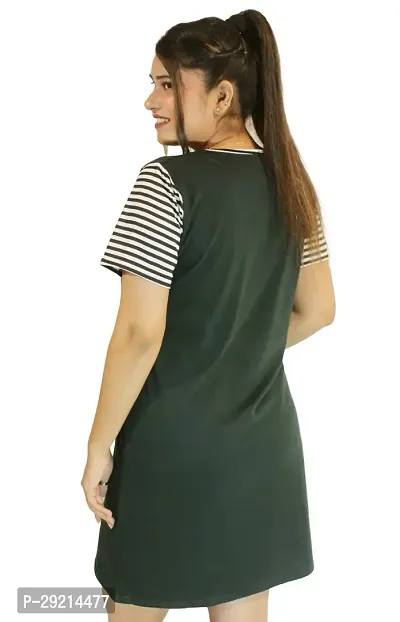 Classic Striped Pocket Long Tshirt for Womens-thumb2