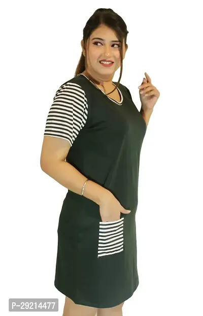 Classic Striped Pocket Long Tshirt for Womens-thumb3