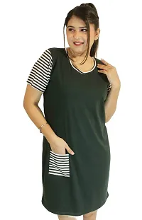 Classic Striped Pocket Long Tshirt for Womens-thumb3