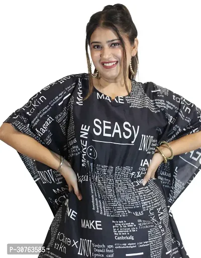 Elegant Newspaper Print Kaftan For Women-thumb5