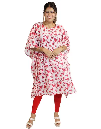 MENINA Elegnat Flower Print Kaftan For Women