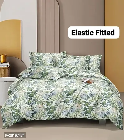 Classic Glace Cotton Bedsheet with Pillow Covers-thumb0