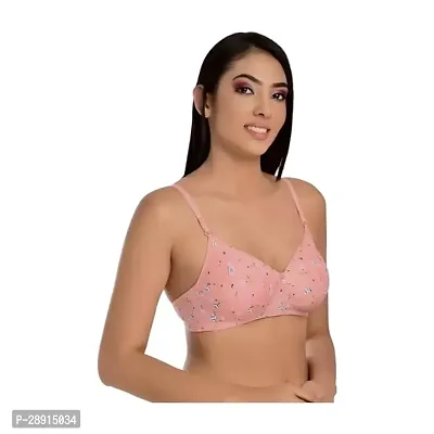 Stylish Pink Cotton Printed Bras For Women-thumb0