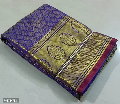 Purple Art Silk Brocade Sarees For Women-thumb1