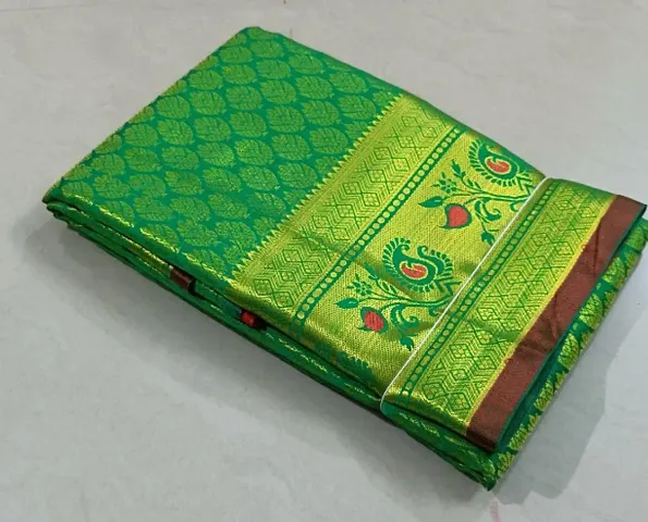 Kanjeevaram Cotton Silk Brocade Sarees with Blouse piece