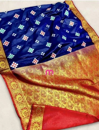 Banarasi Satin Silk Resham work Embroidery Sarees with Blouse Piece