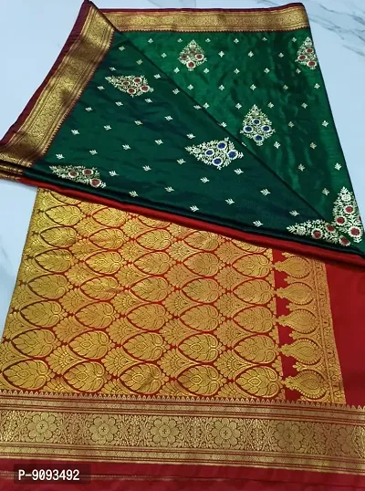 Beautiful Satin Embroidered Sarees For Women-thumb0