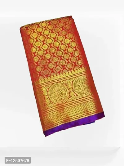 Banarasi Brocade Silk Zari Woven Sarees with Blouse Piece