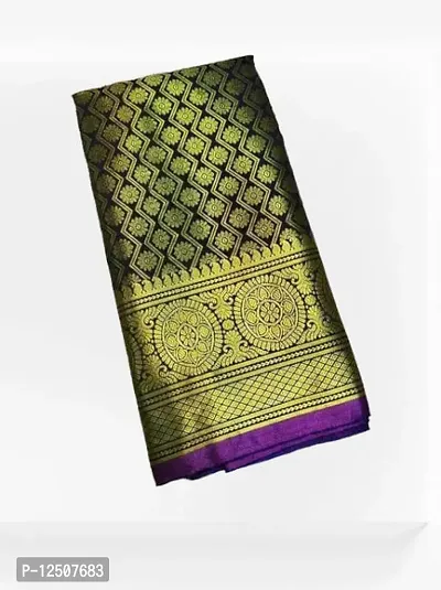 Banarasi Brocade Silk Zari Woven Sarees with Blouse Piece