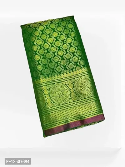 Banarasi Brocade Silk Zari Woven Sarees with Blouse Piece-thumb0