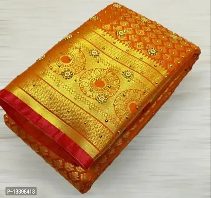 Banarasi Art Silk Brocade Saree with Blouse Piece for Women-thumb0