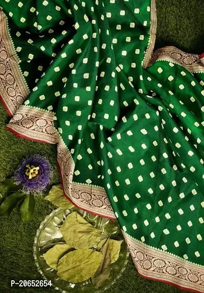 Banarasi Satin Silk Zari Embroidered Sarees With Rich Pallu and Blouse Piece