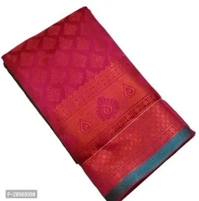 Banarasi Brocade Silk Copper Zari Woven Sarees with Blouse Piece-thumb0