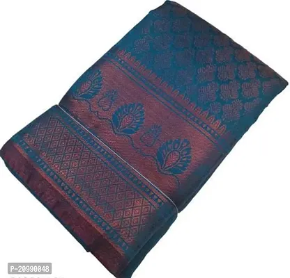Banarasi Brocade Silk Copper Zari Woven Sarees with Blouse Piece-thumb0