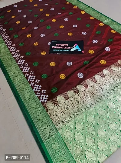 Banarasi Satin Sambhalpuri Resham Embroidery Saree with Blouse Piece-thumb0