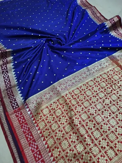 Banarasi Satin Silk Pasapalli Embroidery work sambhalpuri Sarees with Blouse Piece