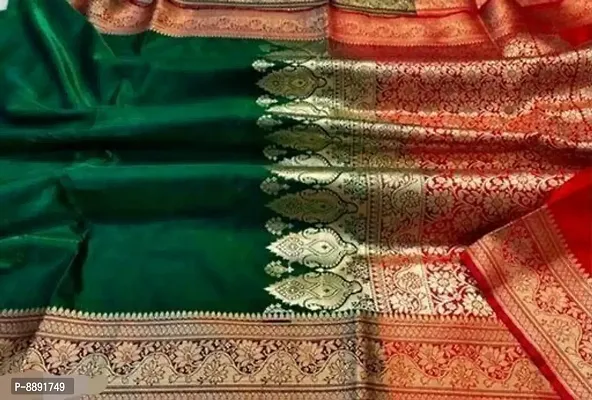 Satin Woven Design Sarees For Women-thumb0