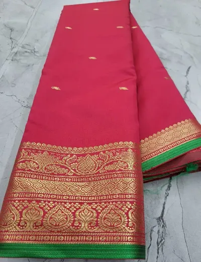 Banarasi Silk Karishma Booti Jacquard Border Saree with blouse Piece