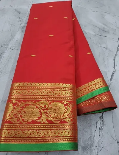 Banarasi Silk Karishma Booti Jacquard Border Saree with blouse Piece