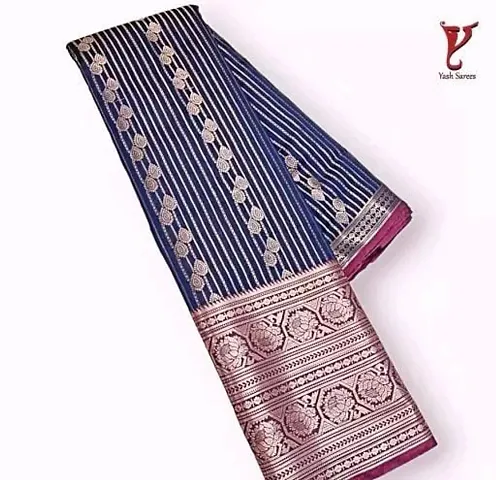 Banarasi Pattu Silk Jacquard Sarees with Blouse Piece