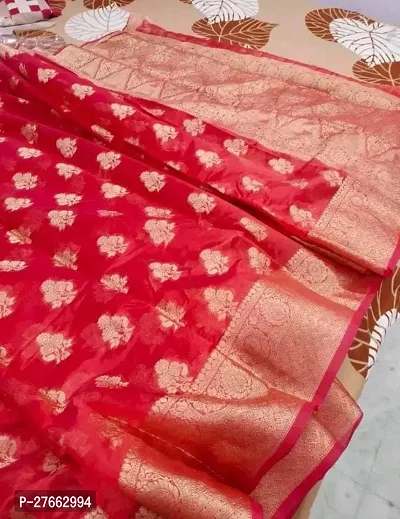 Banarasi Organza Silk Jacquard Sarees with Blouse Piece