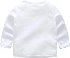 Stylish White Cotton Blend T-Shirts with Trousers For Kids-thumb2