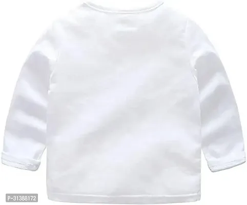 Stylish White Cotton Blend T-Shirts with Trousers For Kids-thumb3