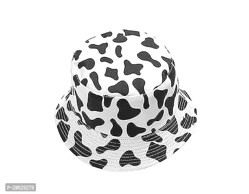 ILLARION CLASSYMESSI Combo Pack of 2 Bucket Hat White Shade Black Bucket Hats for Men and Women Cotton Hats for Girls Wide Brim Floppy Summer (HAT(Cow, White))-thumb4