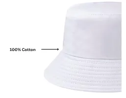 ILLARION CLASSYMESSI Combo Pack of 2 Bucket Hat White Shade Black Bucket Hats for Men and Women Cotton Hats for Girls Wide Brim Floppy Summer (HAT(White))-thumb4